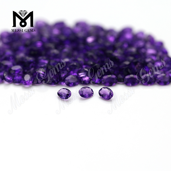 オーバルカット 3x4mm 天然石 アメジストストーン