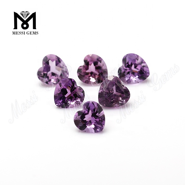 Loose heart shaped 8*8mm natural amethyst gemstone for sale