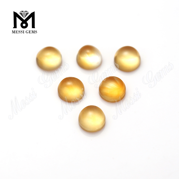 安価なラウンドカボションルースストーン 100% 天然シトリン