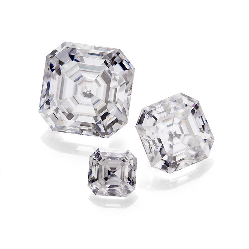 Loose diamond gems stones Asscher cut moissanite diamond for wedding ring