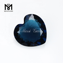 ルース ロンドン ブルー ハート型合成ファセット ガラス石