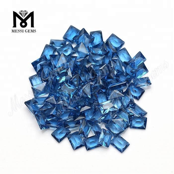 Wholesale Loose New Arrival Baguette 6 x 8mm 120# Blue Synthetic Spinel
