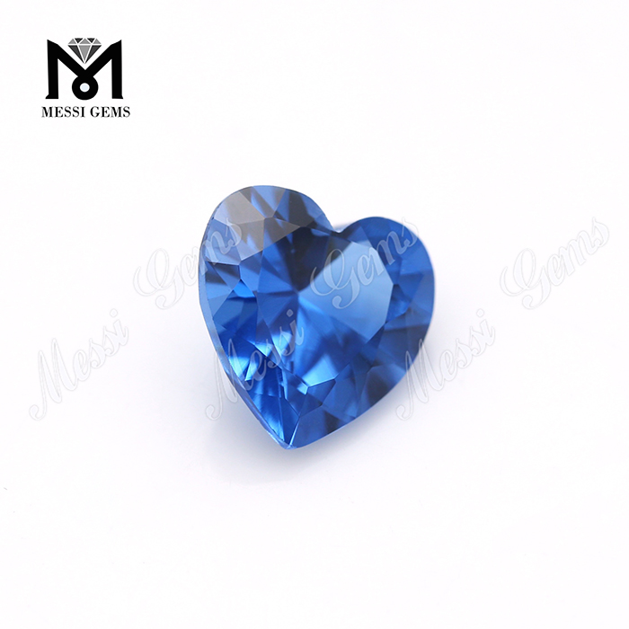 10x10mm heart cut 119# blue synthetic spinel gemstone