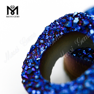 Loose Gemstone Agate Druzy Beads 10mm Blue Druzy Stone
