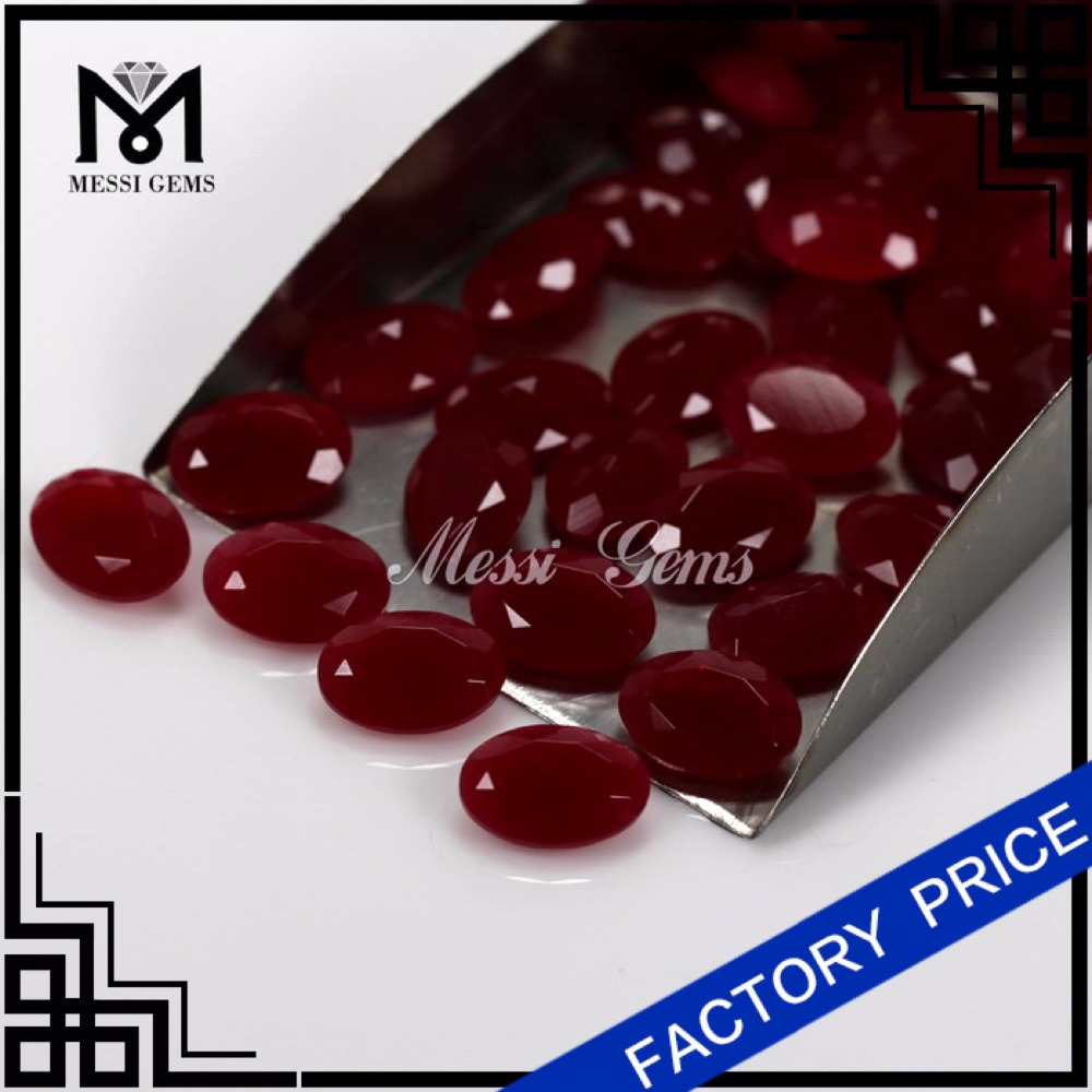 Oval 10 X 14 MM Gemstone Sina Red Jade