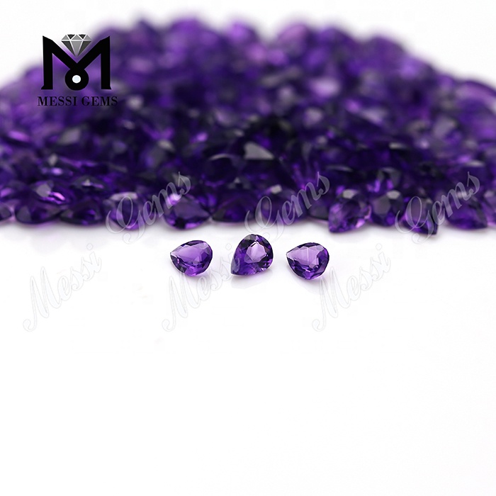 Pear cut 3x4mm loose small natural amethyst stones price