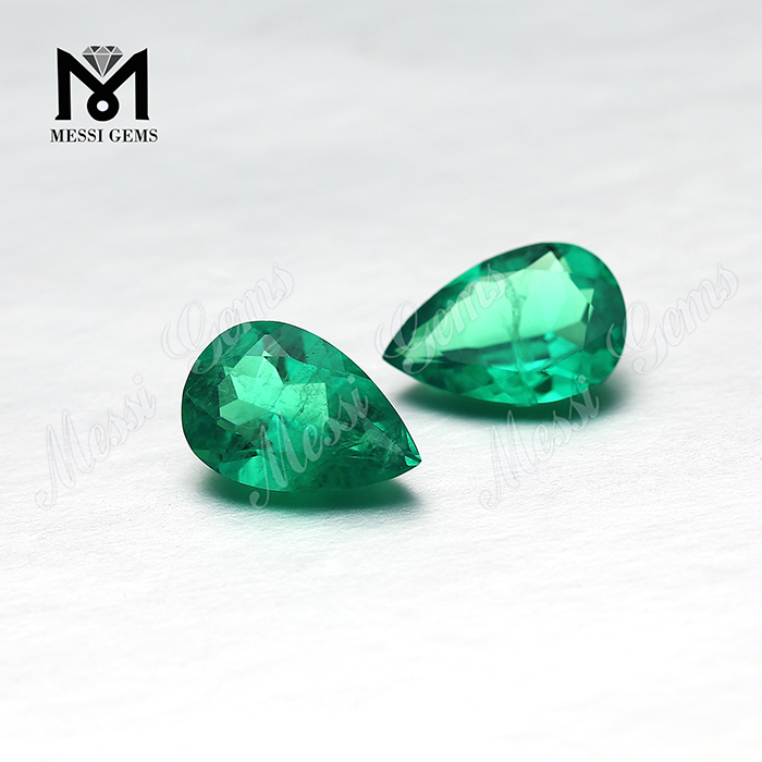 synthetic loose 7x10mm pear shape columbia emerald stone