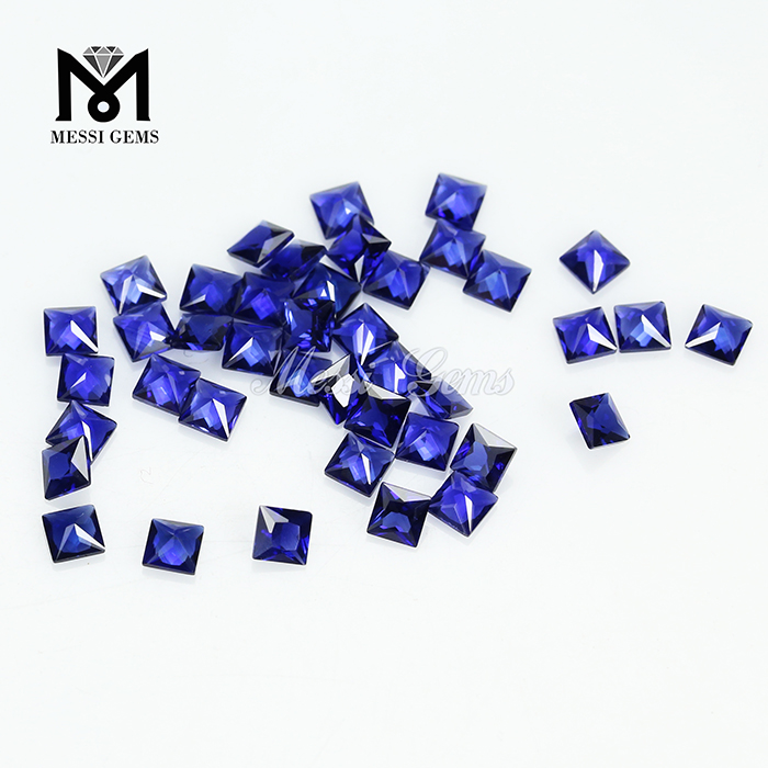 3*3 square shape 34# blue sapphire corundum