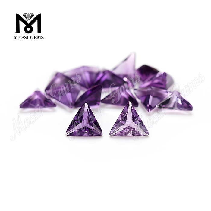 Natural gemstone 7mm triangle shape amethyst stone price