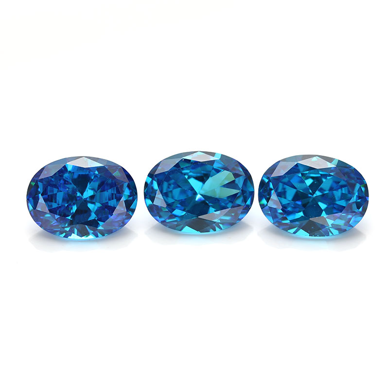 Loose Price Oval 13X18mm Aqua Blue Rough Cubic Zirconia Stones
