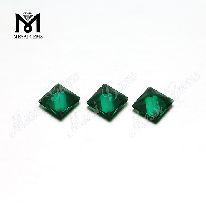 Hydrothermal Synthetic Loose Gemstone 6mm Square Created Emerald Stone