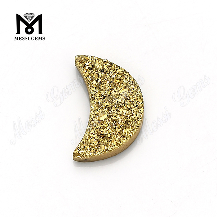 wholesale 24K gold color agate druzy beads