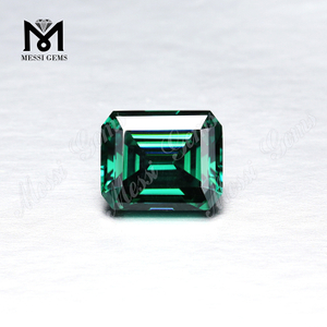 Green moissanite diamond Factory price Loose gemstones Octagon Emerald cut