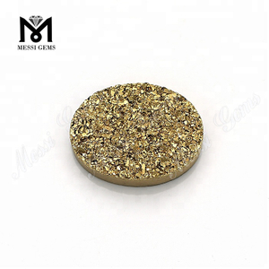 Oval Natural Druzy Cabochon Stone Wholesale 24K Gold Druzy