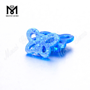 hot sale butterfly shape synthetic blue opal stones for opal pendant