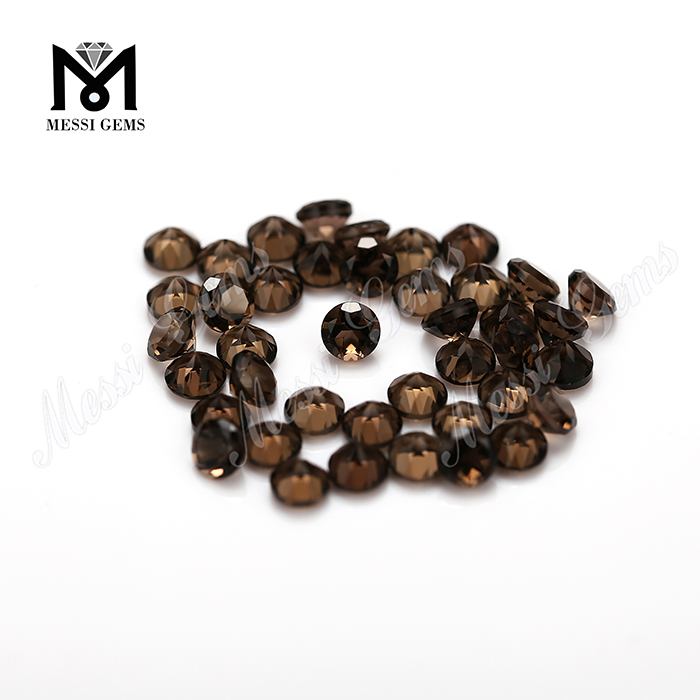 Round 4.0mm hydrothermal smokey quartz
