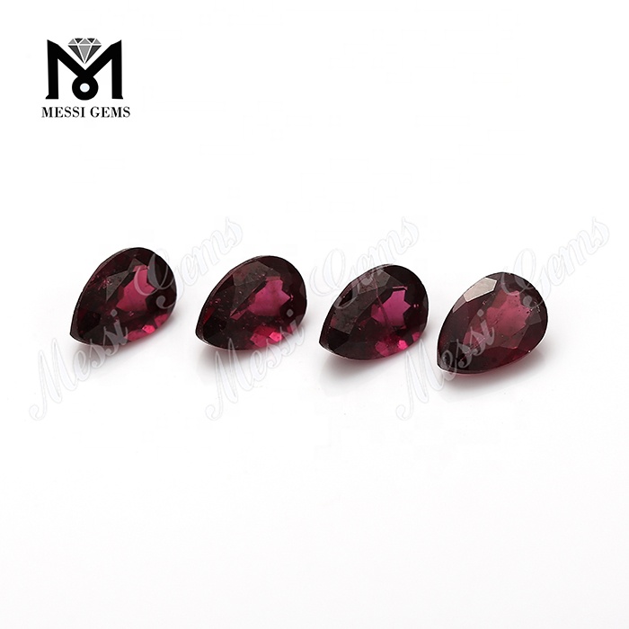 Wuzhou Factory Price Pear Cut Natural Purple Garnet Stone
