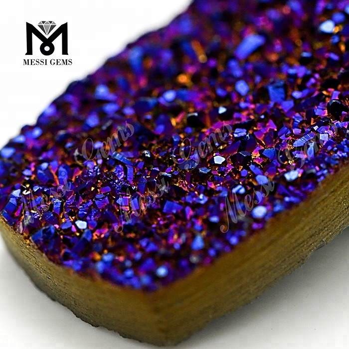 new products cushion cut amethyst druzy stone
