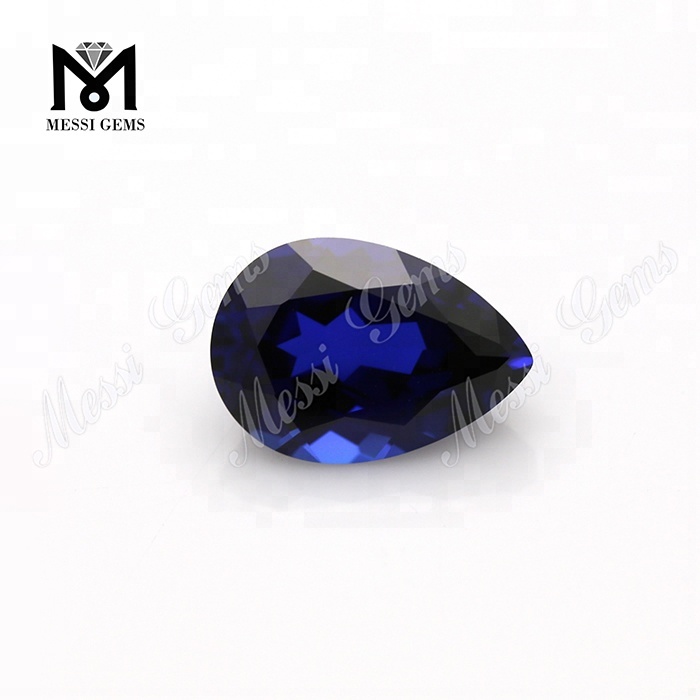 Wholesale Price Pear Cut 7 x 10mm 34# Blue Sapphire Synthetic Corundum Stone