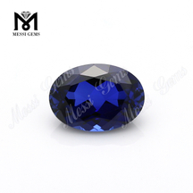 Fabriks engrospris Syntetisk korund, ovalt sk&aring;ret bl&aring; safir