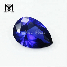 Engrospris P&aelig;resk&aring;ret 7 x 10 mm 34# Bl&aring; safir Syntetisk korundsten