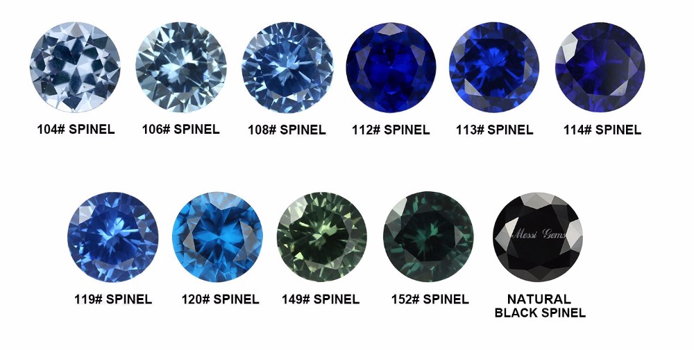 wholesale round shape 119# synthetic 10mm blue spinel gemstone