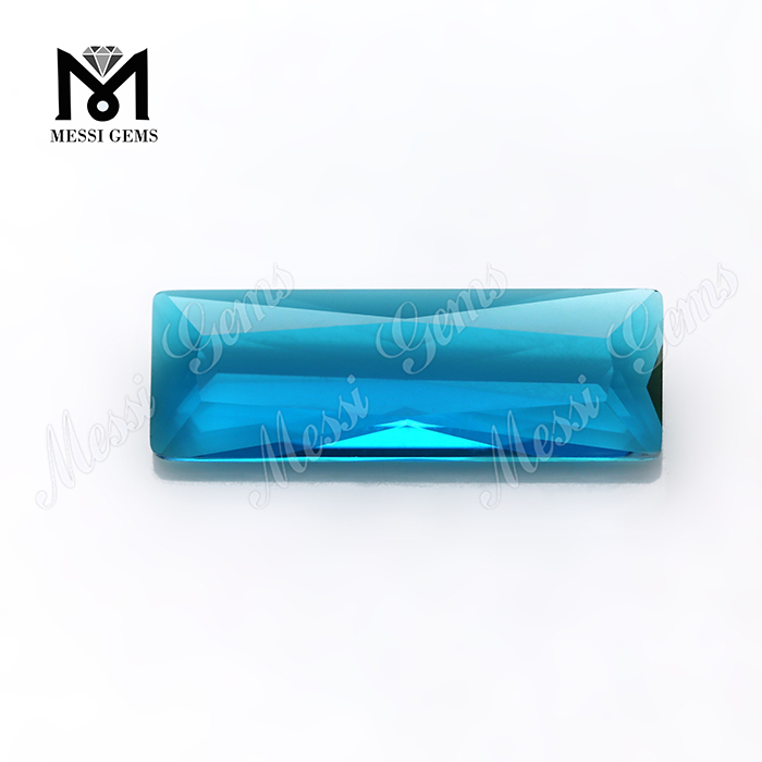 blue crystal glass stones princess baguette cut glass stones