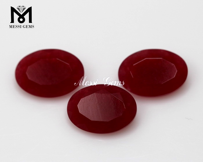 Oval 10 X 14 MM Gemstone Sina Red Jade