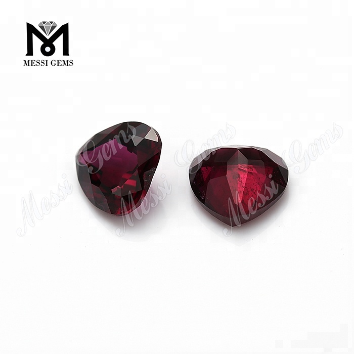 Loose Gemstone Heart Shape Natural Purple Garnet Stone