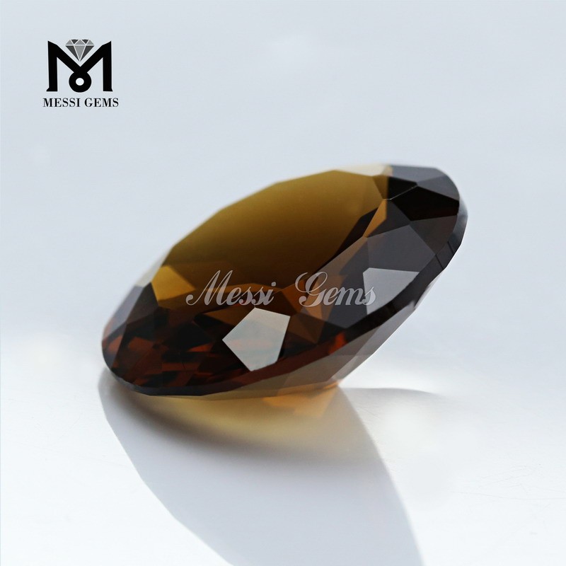 Loose Synthetic Machine Cut Amber Glass Gemstone Wholesale Uncut Natural Amber Glass Stone