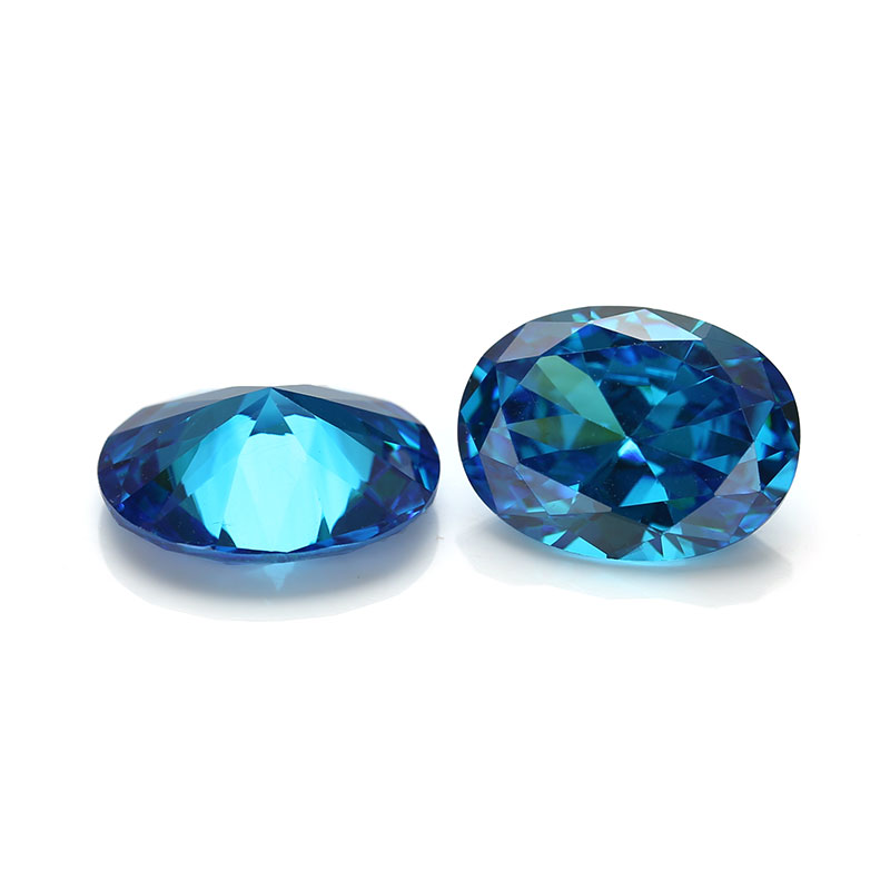 Loose Price Oval 13X18mm Aqua Blue Rough Cubic Zirconia Stones