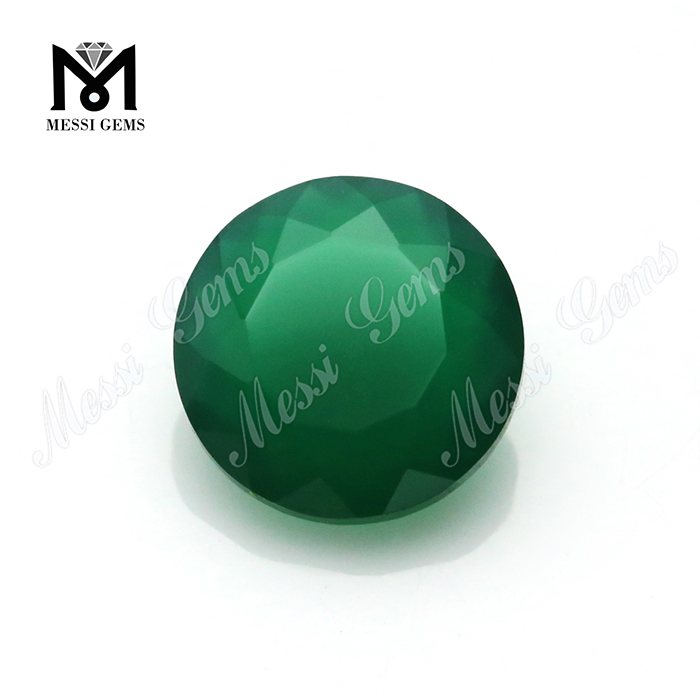 Round shape 8mm dark green agate stone