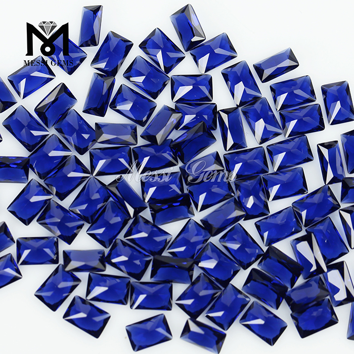 Heat Resistant Synthetic Rectangle Sapphire Blue Nano Gems