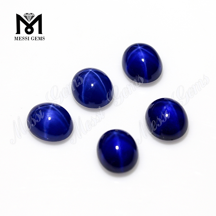 Oval Cabochon Lab Created Blue Star Sapphire Gems for Ring Making