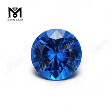Nano pierre synthétique ronde taille brillant 10mm, pierre précieuse nano bleue