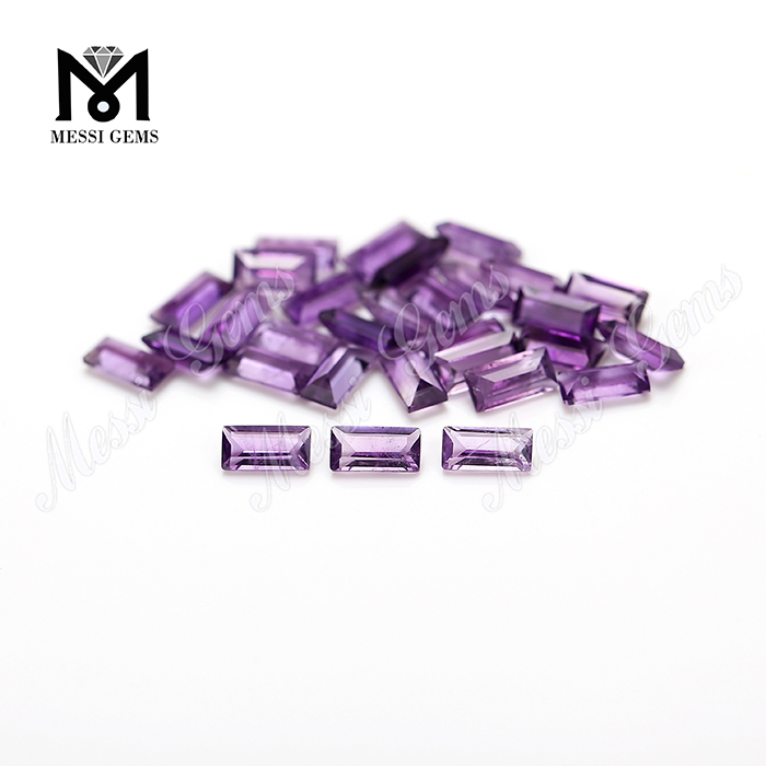 Wholesale natural gemstone 3x6 baguette shape amethyst stone price