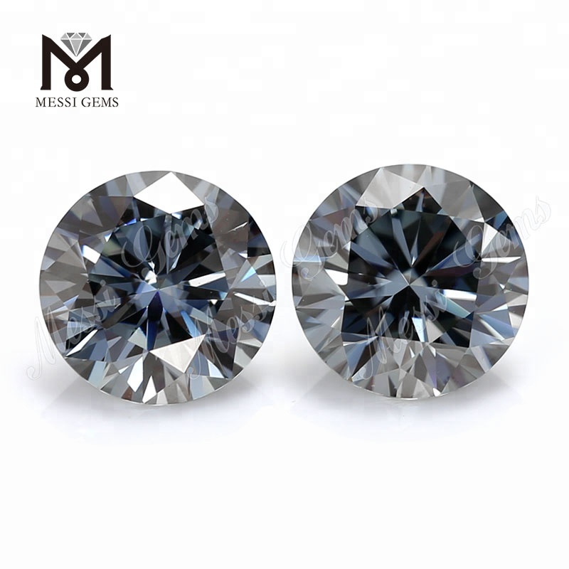 synthetic 1.0 carat stones round grey color moissanites