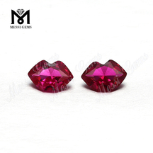 Engros fabrikspris l&aelig;beform 4x6mm syntetisk r&oslash;d rubinsten