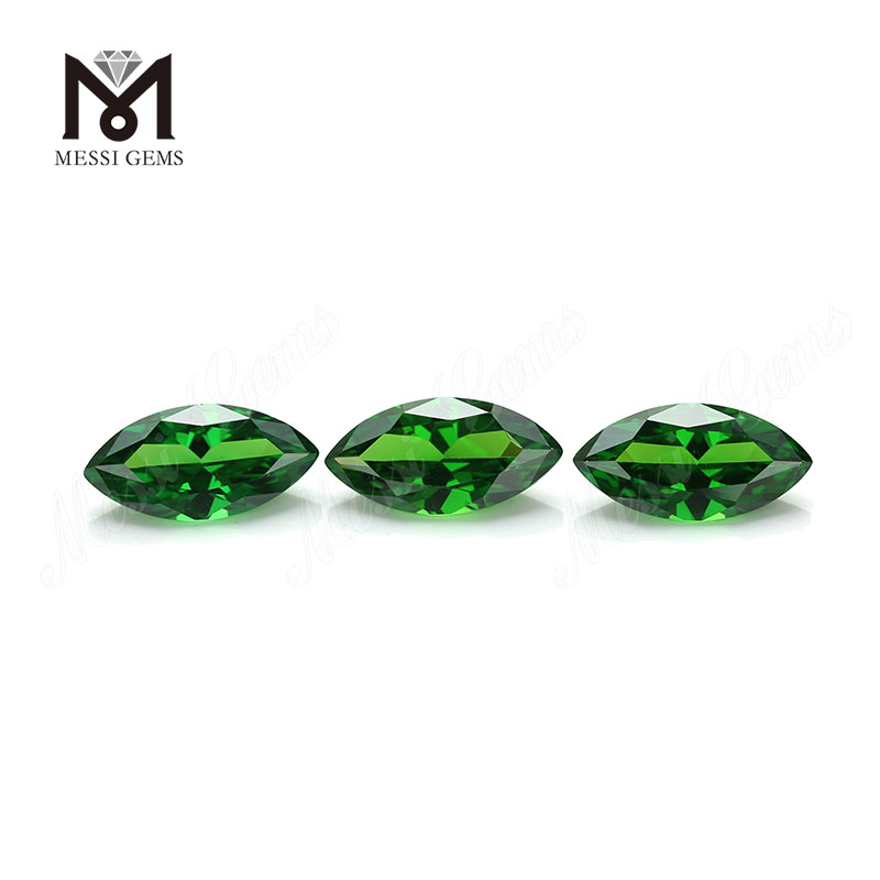 Syntetisk grøn cz sten marquise form 7x14mm løs kubik zirconia