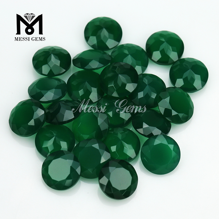 loose natural gemstones green onyx stones in 4mm round cut