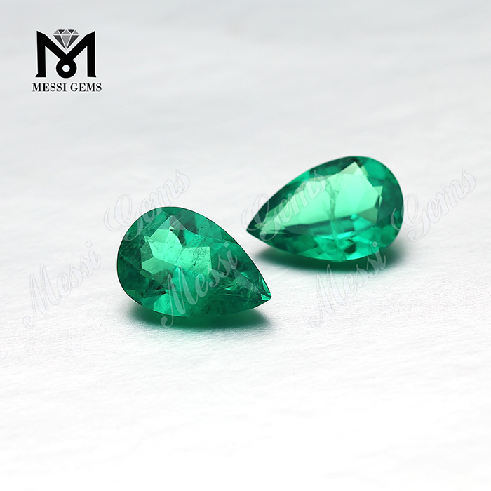 Pear Cut Lab Created Hydrothermal Colombia Emerald