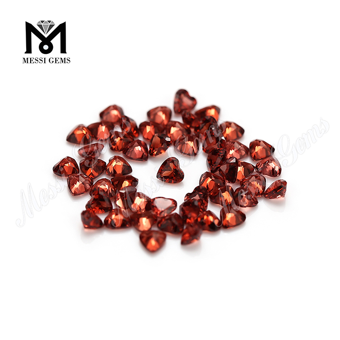 Factory price natural faceted gemstone heart shape garnet stone