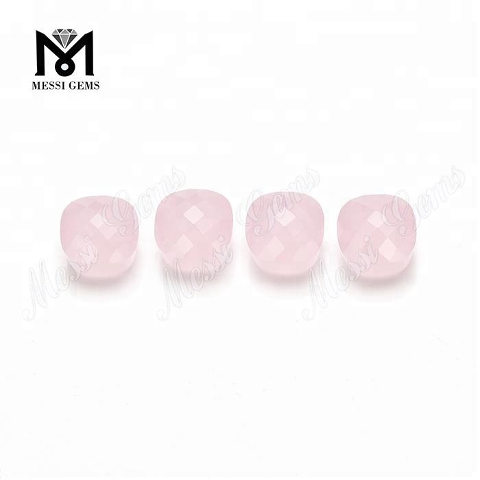 Factory price mushroom shape pink color glass stone