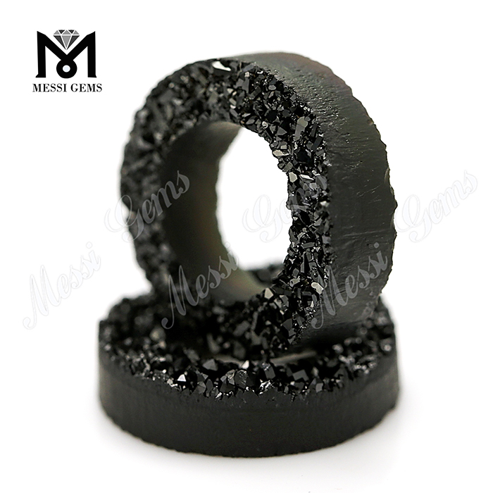 New customize size natural black druzy stone