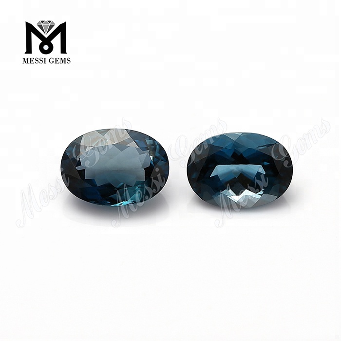 oval shape 8x10mm natural london blue topaz stones