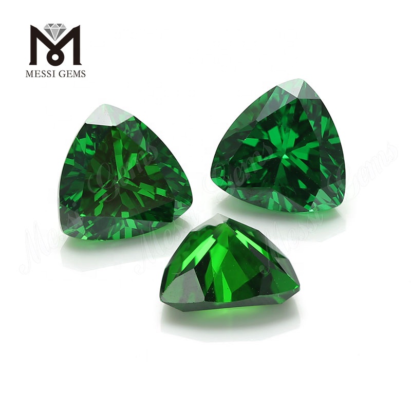 Wholesale Trillion 10x10mm Green Synthetic Cubic Zirconia Stone