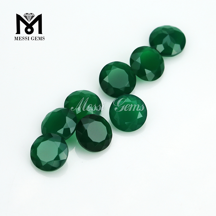 loose natural gemstones green onyx stones in 4mm round cut