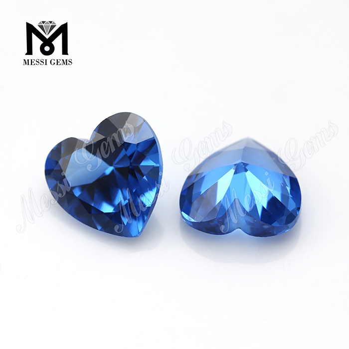 10x10mm heart cut 119# blue synthetic spinel gemstone