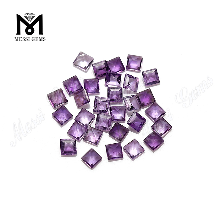Chinese supply princess cut natural amethyst loose gemstones in cheap price
