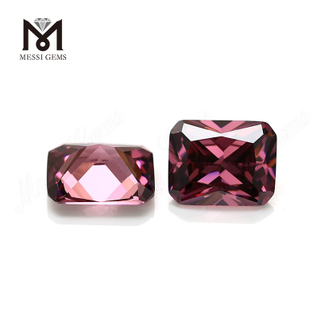 Engros maskine skåret 8x10mm octagon rhodolit løs farvet cz sten